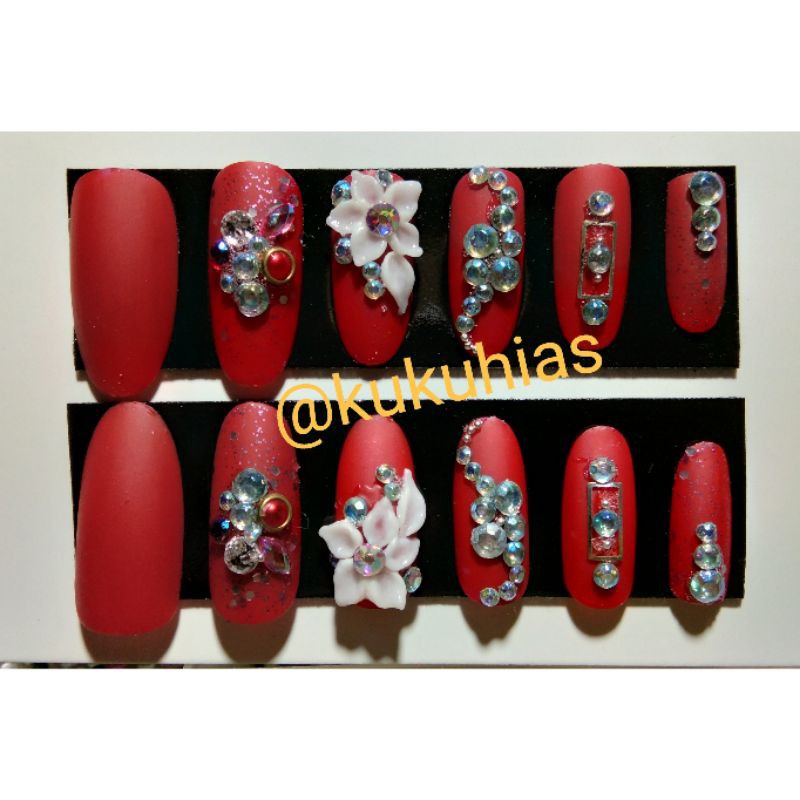 

KukuHias Wedding handmade full dekorasi warna merah isi 10-12pcs free lem