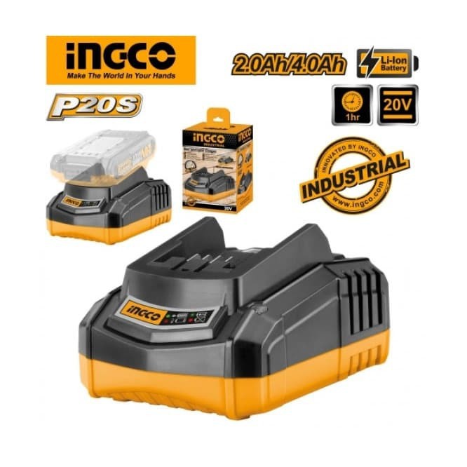 INGCO FCLI2001 Fast Charger Baterai Lithium Ion Cordless 20V 2 Amper