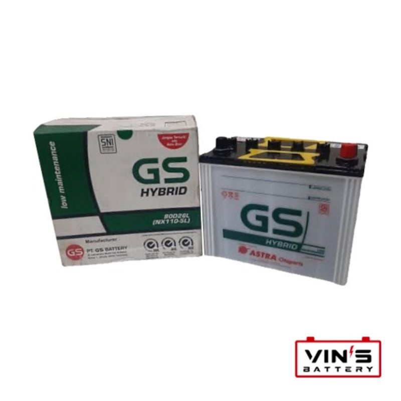 Aki Mobil GS Astra Hybrid 80D26L (Akibasah Inova Diesel, Fortuner, Prado, Lexus, D-Max,pajero,Biante