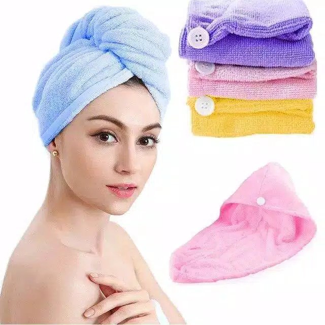 Handuk Rambut Keramas Microfiber Lap Pengering Rambut Praktis Dan Cepat Import Grosir Batam - R032