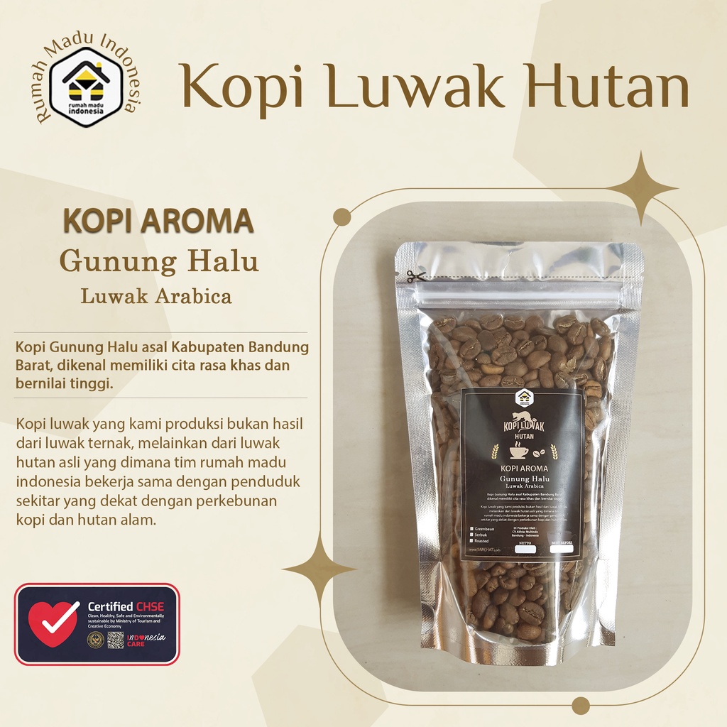 

Kopi Luwak Liar Arabika Biji Arabica Coffee Gunung Halu