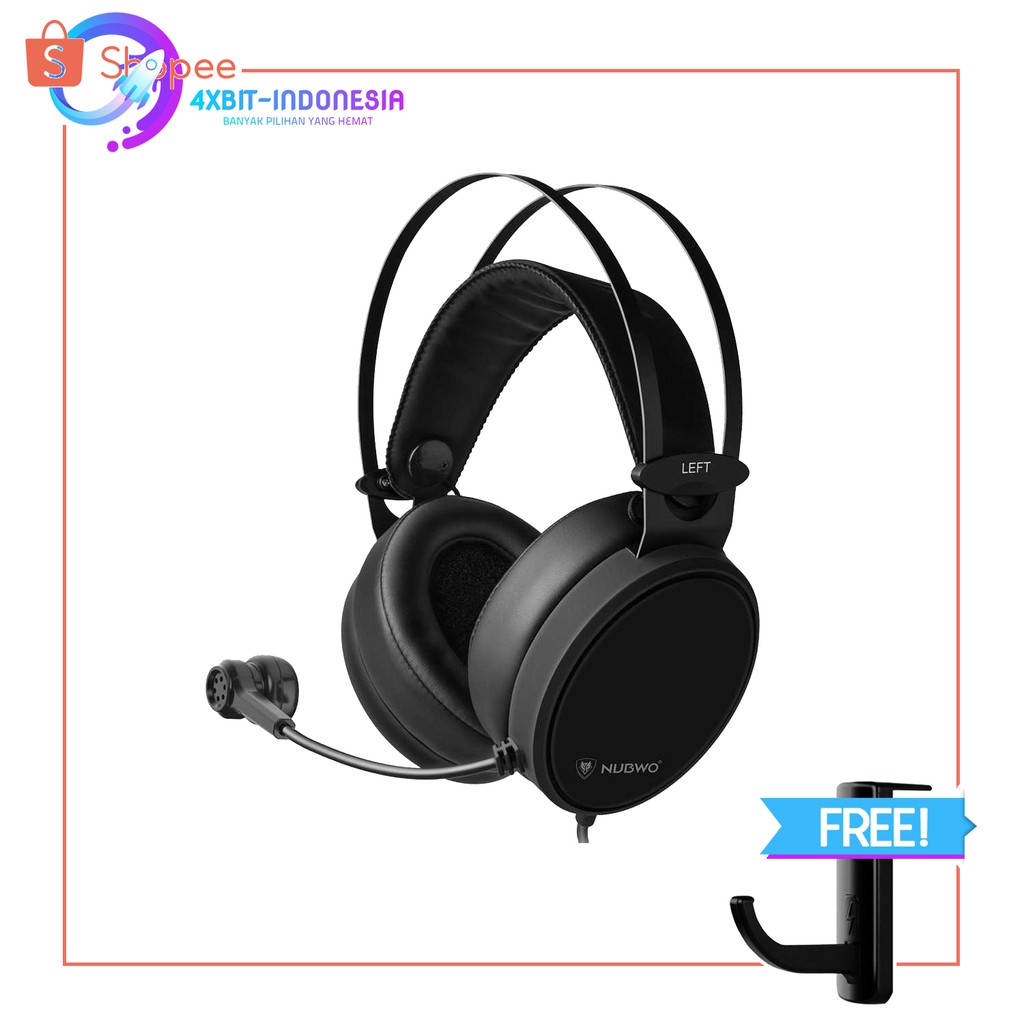 Headset Gaming Nubwo N7 Xiberia Headphone with Microphone Free Stand Hanger