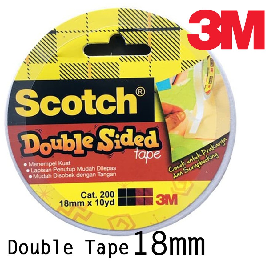 

Double Tape 3M Scotch Solatip Lakban 18mm x 100yard Cat.200
