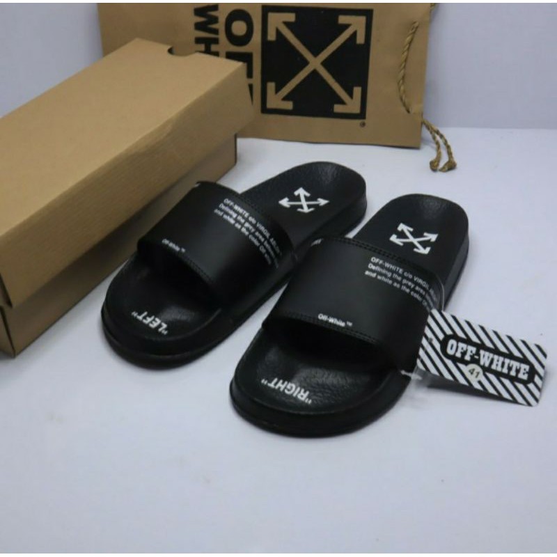 Sandal Slop/Slide Pria Wanita Off-White Grade Original  - Sandal Slop Murah
