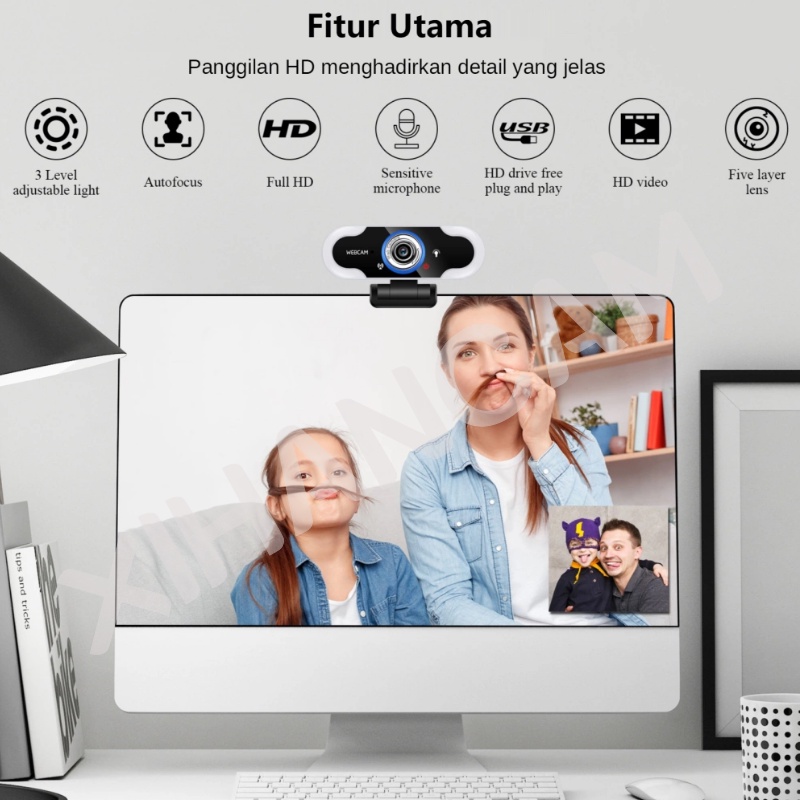 XIHANCAM 3-Level Led Ring Light Ip Camera Usb Camera Zoom Meeting Kamera Laptop Untuk Zoom Kamera Laptop Usb Webcam Pc Camera Laptop Usb Webcam 1080p Web Cam Kamera Webcam Laptop With Mic Live Streaming Kamera Pc Komputer Desktop