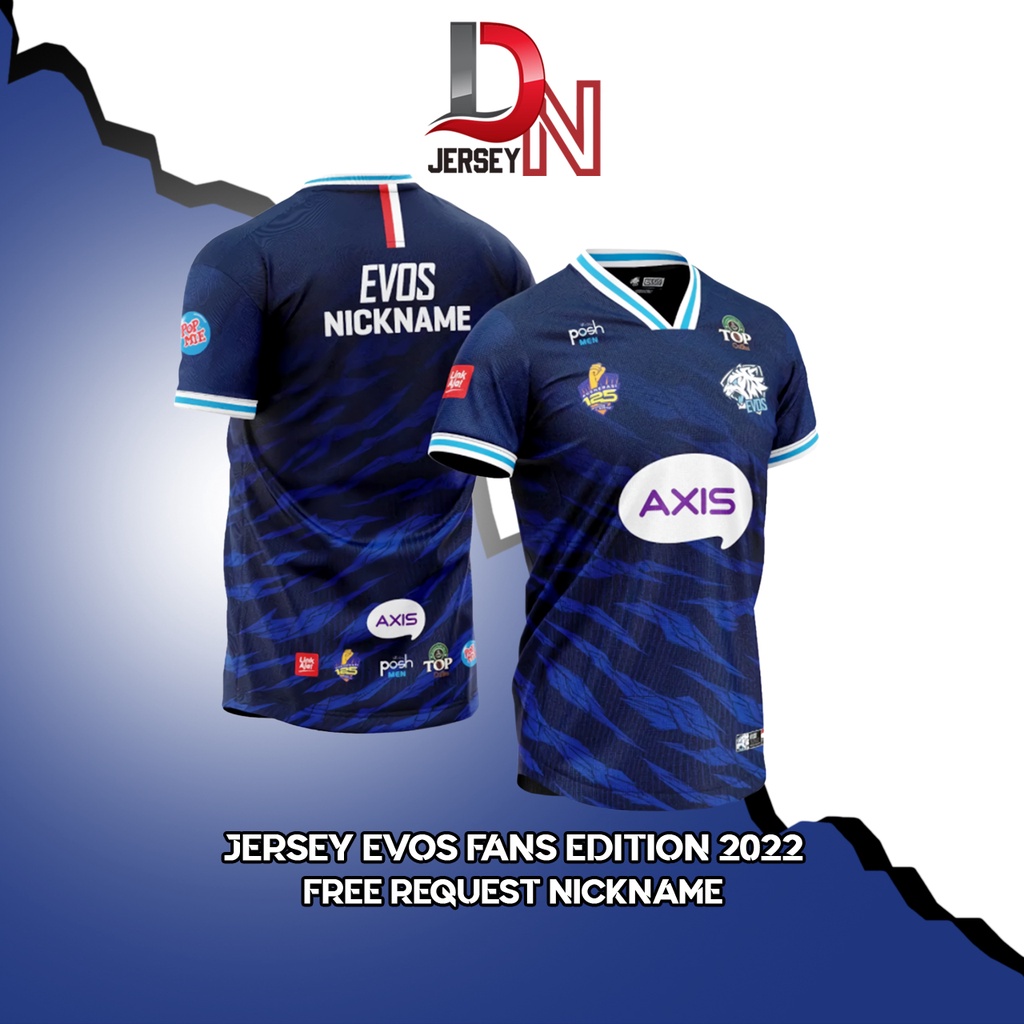 JERSEY EVOS FANS EDITION 2022 Game Mobile Legends ML PUBG Freefire FF (free request nickname)