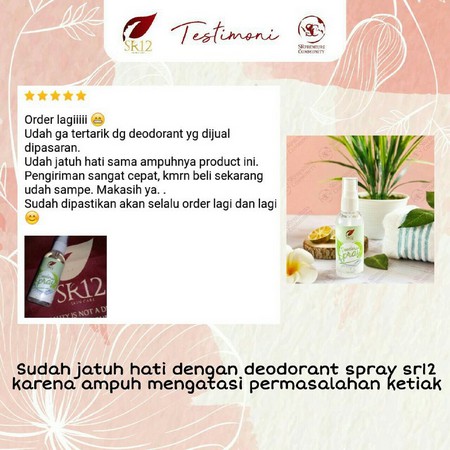 DEODORANT SPRAY SR12 BPOM AMAN /AMPUH HEMPAS BAU BADAN NON ALKOHOL /  MENCERAHKAN KETIAK / DEO TAWAS