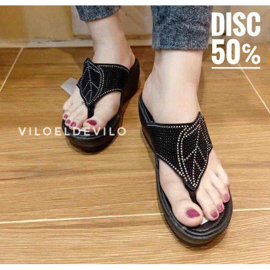 Sandal Wedges Wanita Cantik (CALBI DIAMOND)