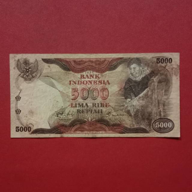 Uang kuno indonesia 5000 penjala ikan 1975