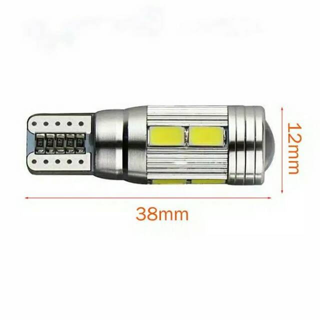 Lampu LED T10 Senja Sen Sein 10 Titik Mata Lensa Canbus Mobil Motor Rem Mundur SMD 5730 / 5630