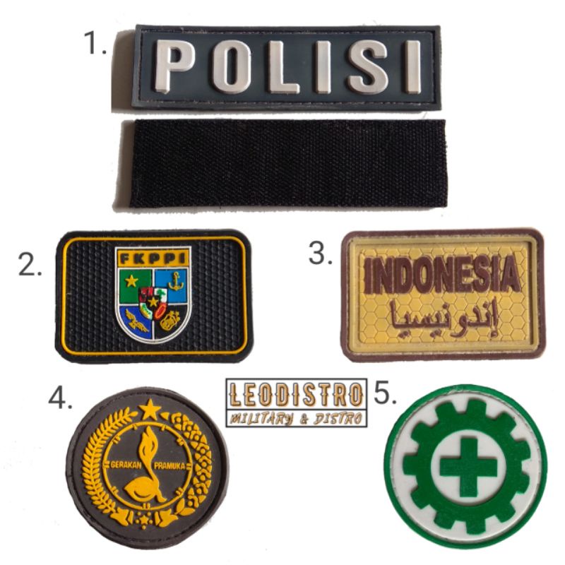 Patch rubber karet logo polisi indonesia pramuka safety first fkppi