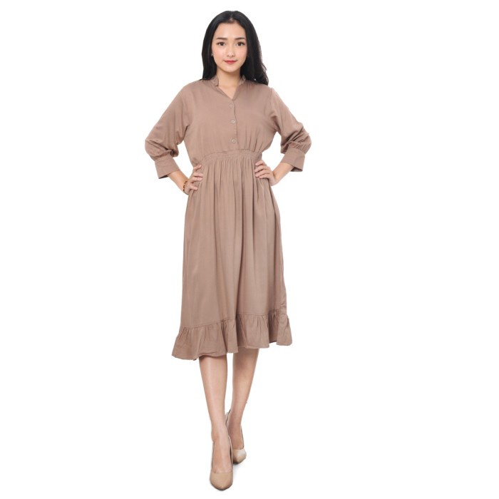 MURAH midi dress crincle MIDI DRESS WANITA - PAKAIAN TERLARIS - DRESS KOREA - KOREAN STYLE Midi dres