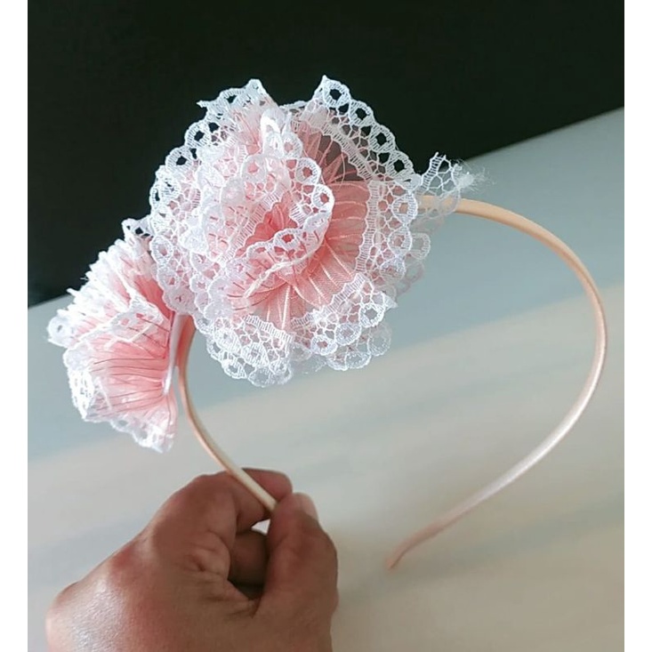 Bando bunga rose bando flower crown bando renda bando anak korea bando bunga  mawar