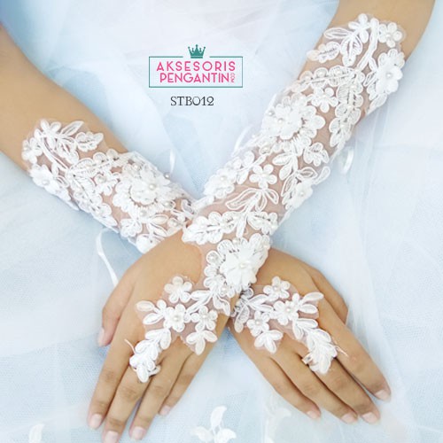 [STOCK TERBATAS] WEDDING GLOVES SARUNG TANGAN WANITA LACE AKSESORIS PENGANTIN STB012