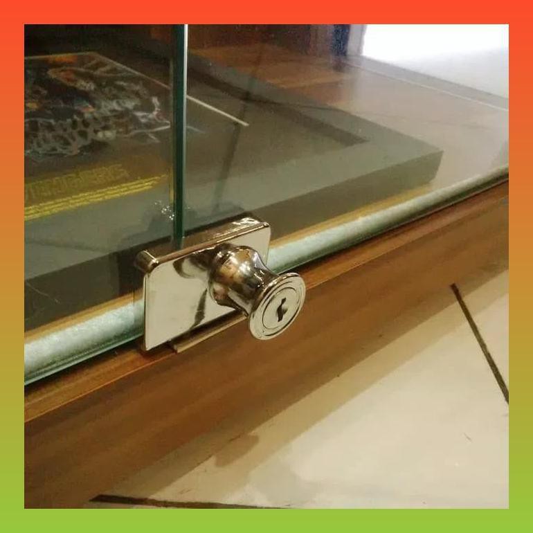 KUNCI LEMARI / ETALASE KACA JEPIT PINTU DOUBLE
