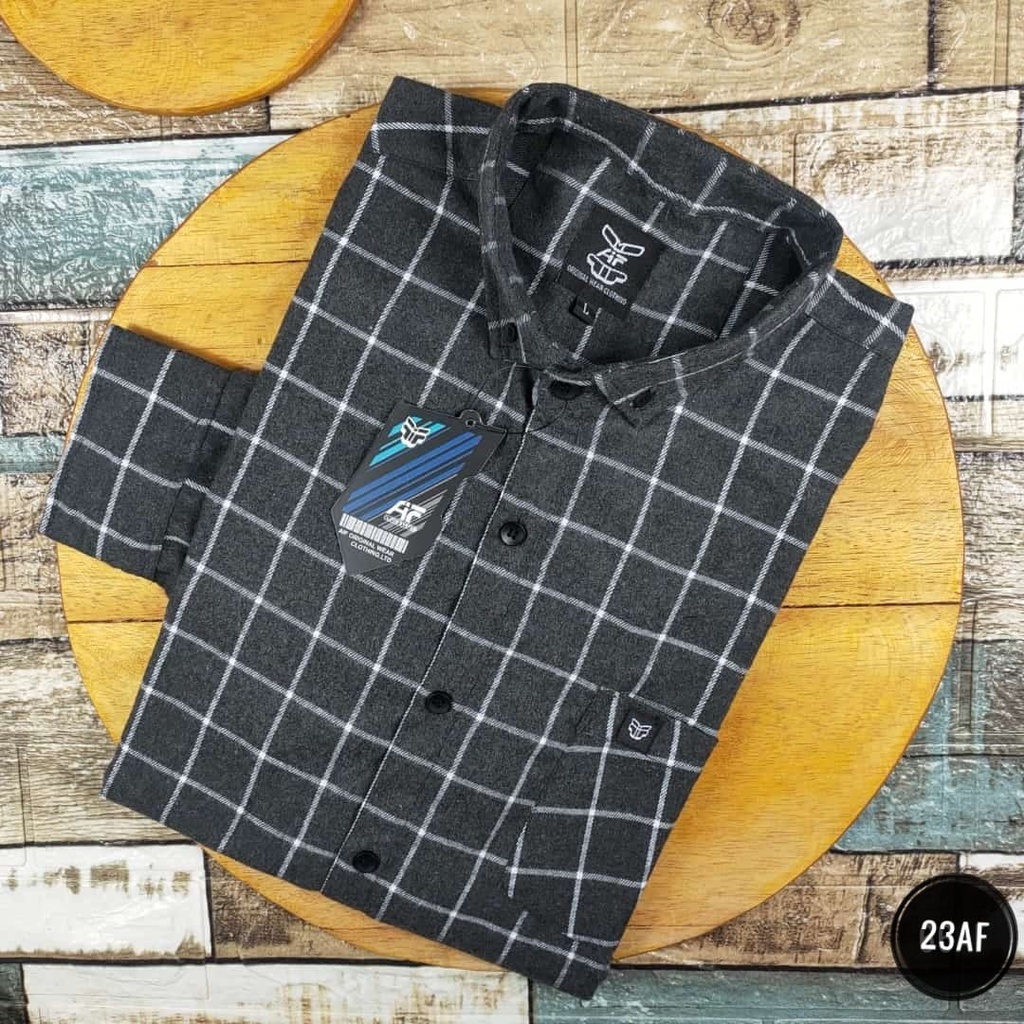 Kemeja Pria Lengan Panjang Model Slimfit - Kemeja Flanel (15AF)