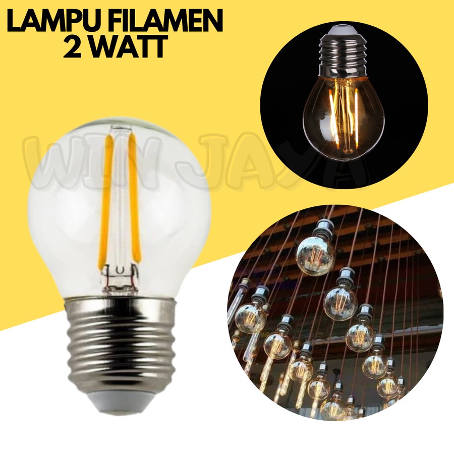 LAMPU PIJAR 2 WATT BOHLAM FILAMEN WARM WHITE LAMPU GANTUNG CAFFEE