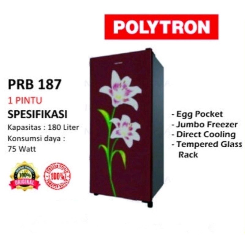 Kulkas / Lemari Es Polytron 1 Pintu PRB-187