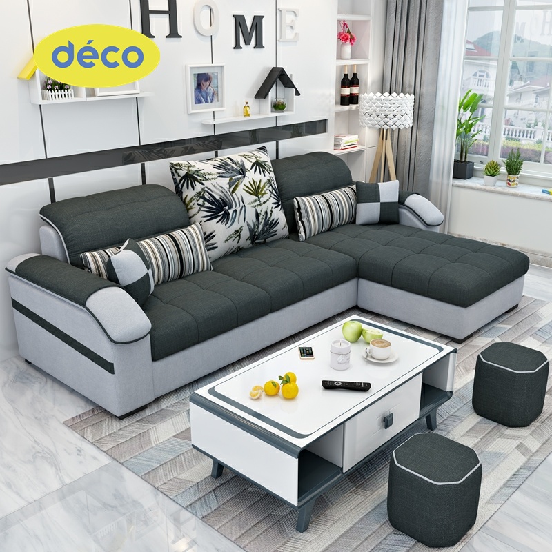 Kursi Sofa Minimalis Ruang Tamu Model L Shape 3 Seater Desain Unik