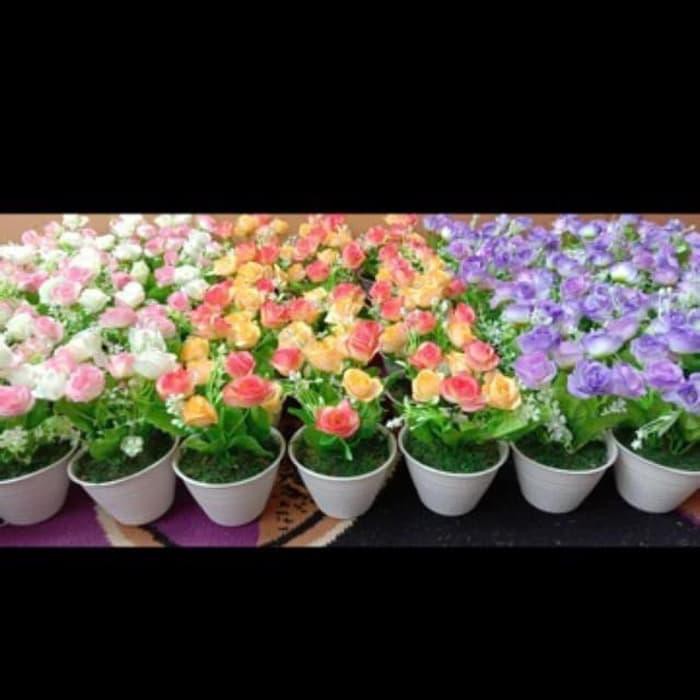 MAWAR POT MINI Bunga MAWAR Artificial / Bunga Hias MAWAR