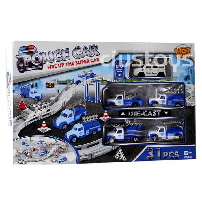 Unik DIE CAST POLICE CAR FIRE UP THE SUPER CAR MH002   MAINAN MOBIL POLISI Limited