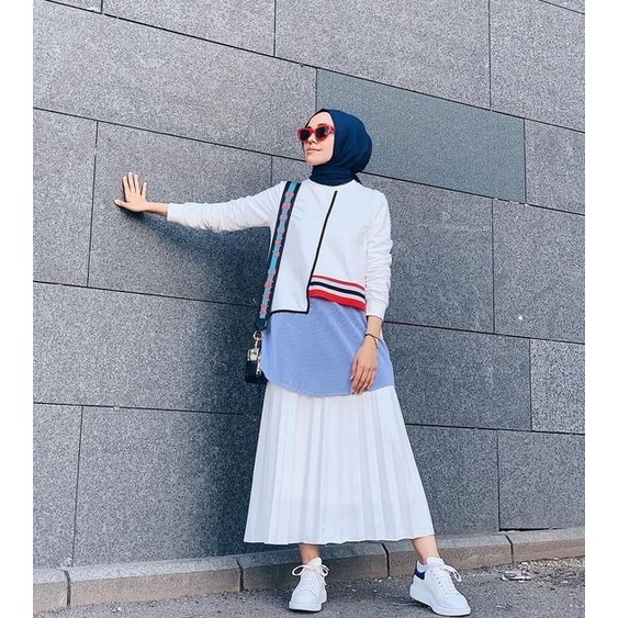 rok plisket panjang jumbo /rok plisket payung / rok plisket kerja wanita murah
