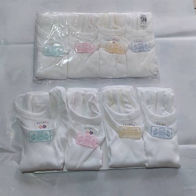 Kaos Dalam Libby Nova NB isi 4 / Singlet Bayi Baru Lahir / Kaos Kutang Bayi