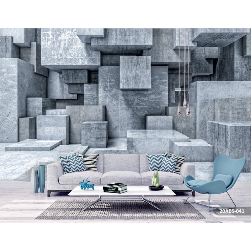 Wallpaper Dinding Abstrak Wallpaper Dinding 3D Wallpaper Motif Kubus