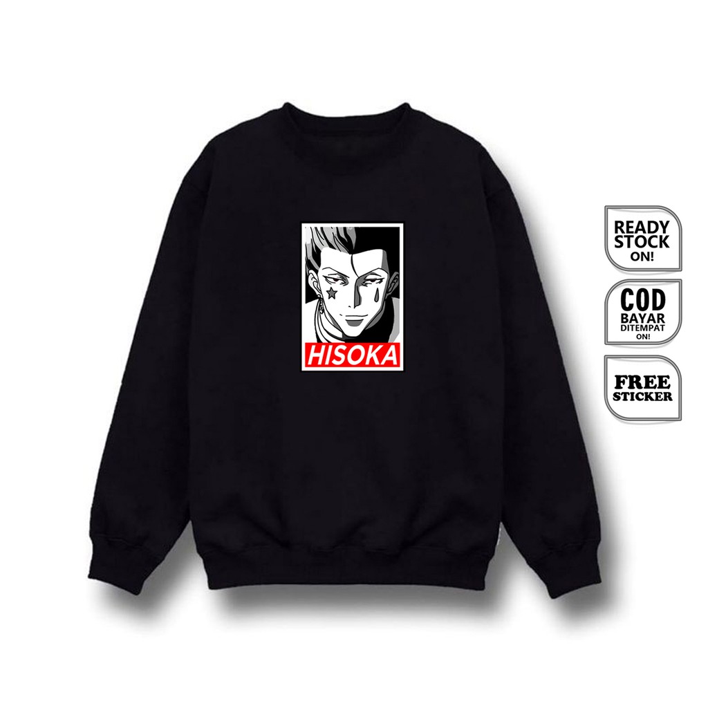 SWEATER CREWNECK HUNTER X HUNTER HISOKA MOROW HXH ANIME MANGA BAJU JEPANG KILLUA ZOLDYCK GON FREECSS