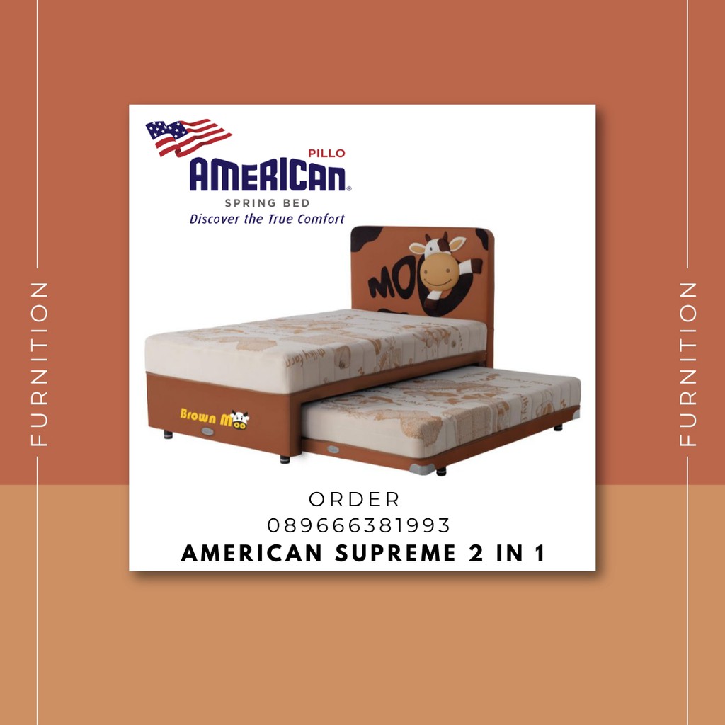 Springbed 2in1 American Tipe Supreme bonus Bantal