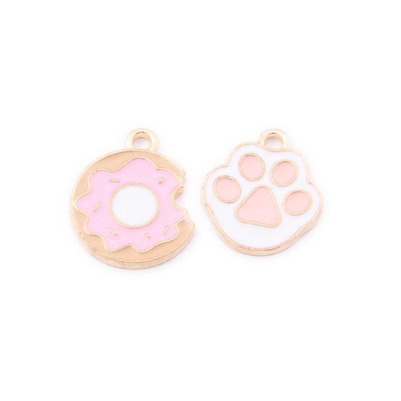 10pcs Liontin Bentuk Cakar Warna Pink Bahan Zinc Alloy Untuk Perhiasan DIY Charms