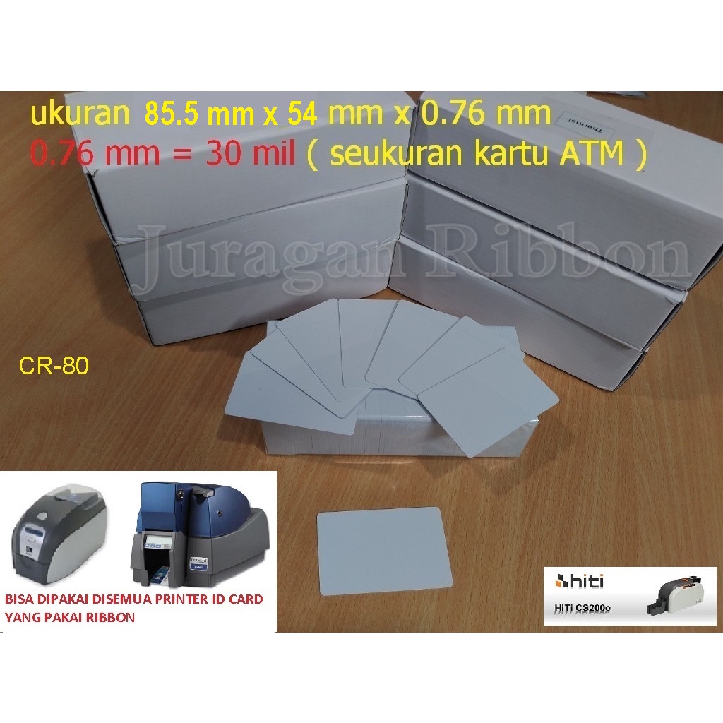

thermal id card putih susu ukuran cr80