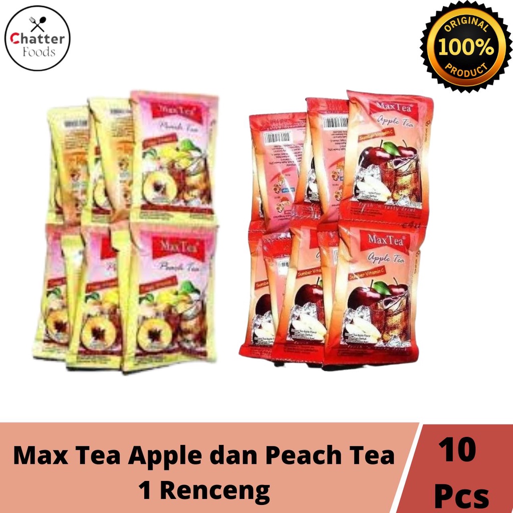 

Max Tea Peach Tea / Apple Tea / 1 Renceng Isi 10 Sachet