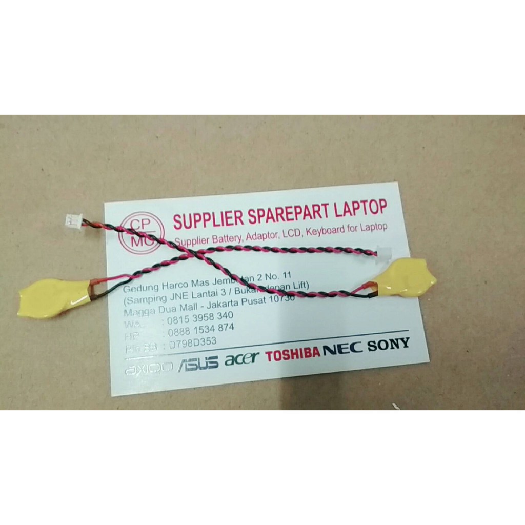 Baterai Battery Cmos Bios Laptop Notebook Cr1220 Soket Kabel 3volt
