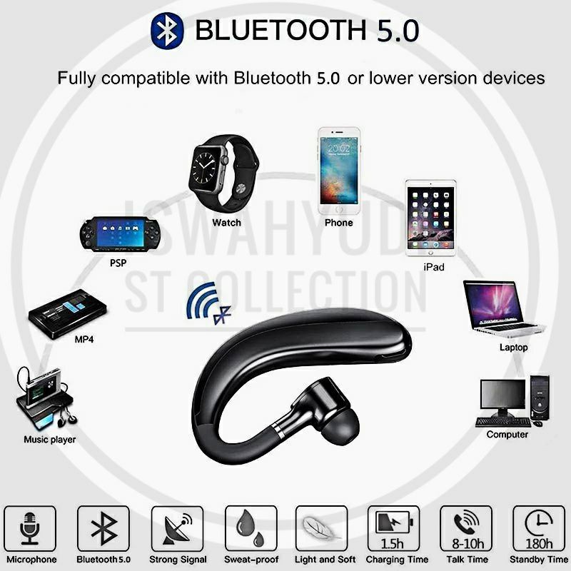 Headset Handsfree Earphone Bluetooth Wireless S190 or M3 Premium