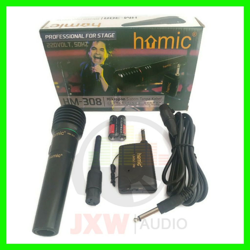 MIC SINGLE WIRELESS HOMIC HM 308 MURAH / MICROPHONE SINGLE WIRELESS HOMIC HM-308 MURAH 2 FUNGSI