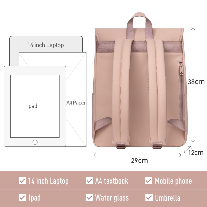 MAH Young PU Seri Tas Sekolah Ransel Wanita Laptop Backpack