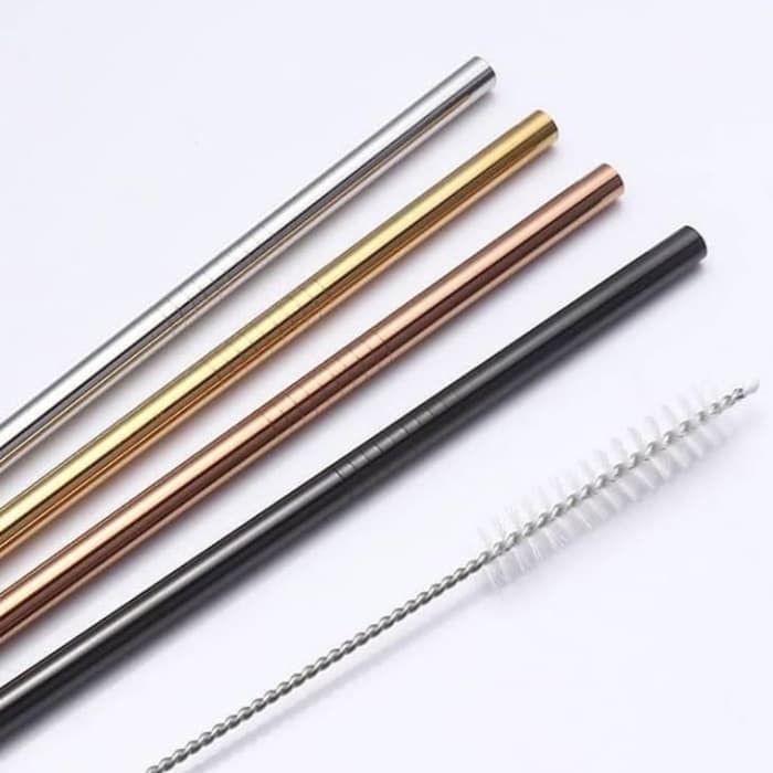 [EMD777] Sedotan Stainless Steel Qualitas Straw Ramah Lingkungan Straight LURUS