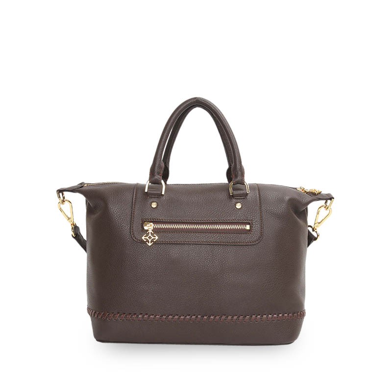 Gobelini Bostonian Satchel Weave Dark Brown