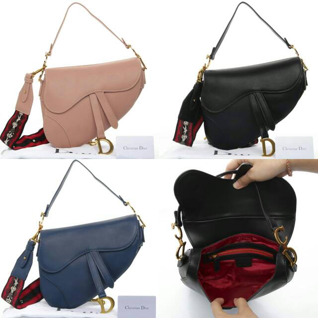 SALE SISA BLUE ♥️ Dior Saddle Leather Medium D666# Semprem Authentic