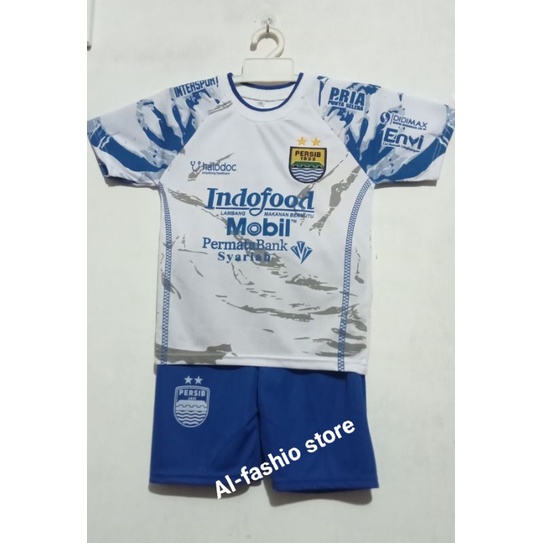 Stelan baju bola anak Persib putih murah