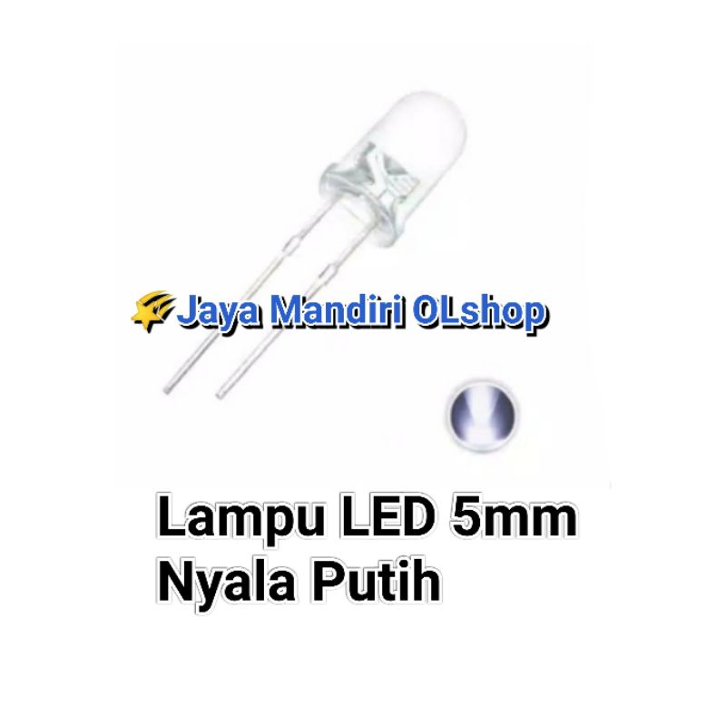 Lampu LED 5mm Putih - LED 5MM Nyala Putih