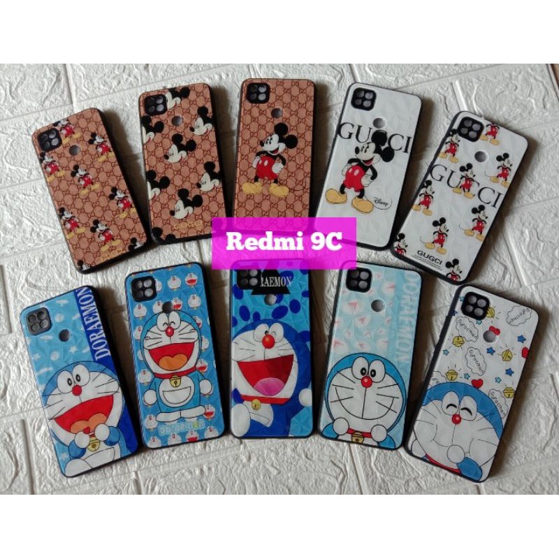 TERLARIS SOFTCASE CASE XIAOMI REDMI 9C MOTIF DIAMOND KARAKTER DORAEMON MICKEY