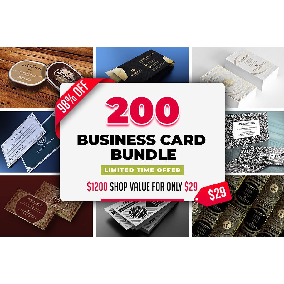 200 Business Card Bundle - Photoshop