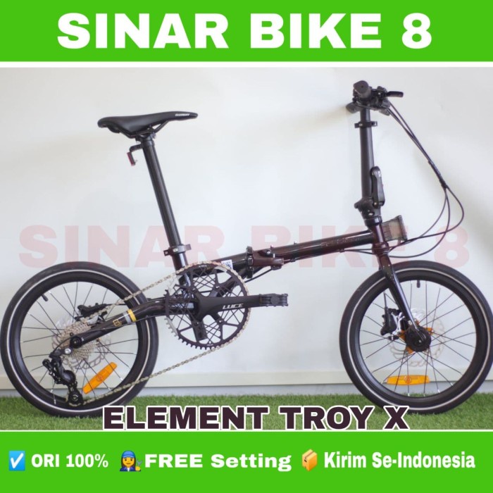 Sepeda Lipat Ukuran 16 Inch ELEMENT TROY X Chromoly 10 Speed