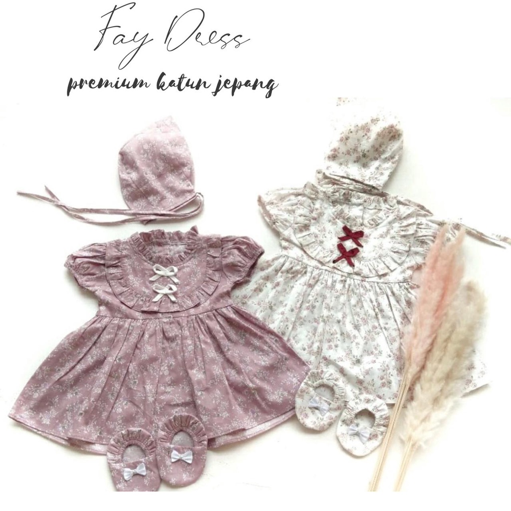 FAY FLO / PITA KACA sepatu topi dress anak bayi newborn Perempuan Cewek Pakaian Baju Lucu Terlaris Murah Babeebabyshop Berkualitas HIKARU child hazel