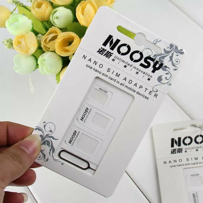 Adapter Sim Card Noosy 4IN1 Nano Micro Jarum Dudukan Kartu Standart