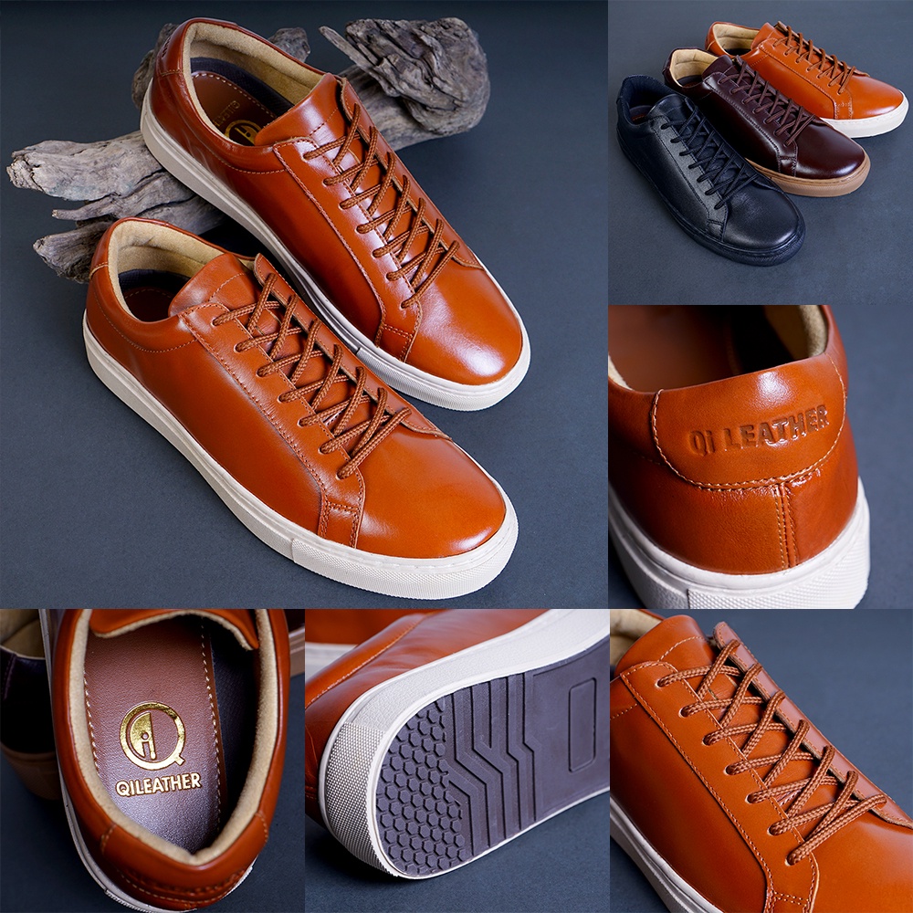 Sneakers Hector Kulit Premium Sepatu Kulit Casual Pria SP03