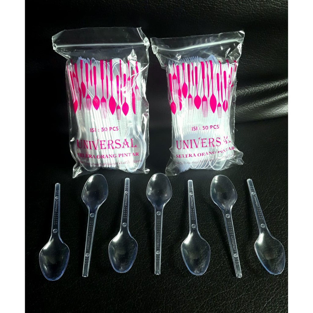 SENDOK PLASTIK TANGGUNG ORIGINAL / STG BENING/SENDOK TEH ISI 50