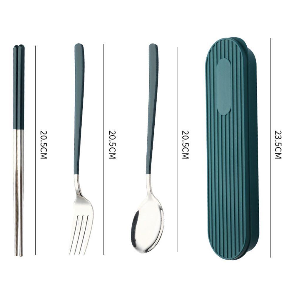 Set Alat Makan TOP Dengan Wadah Set Travel304Stainless Steel Sumpit Garpu Sendok Peralatan Makan